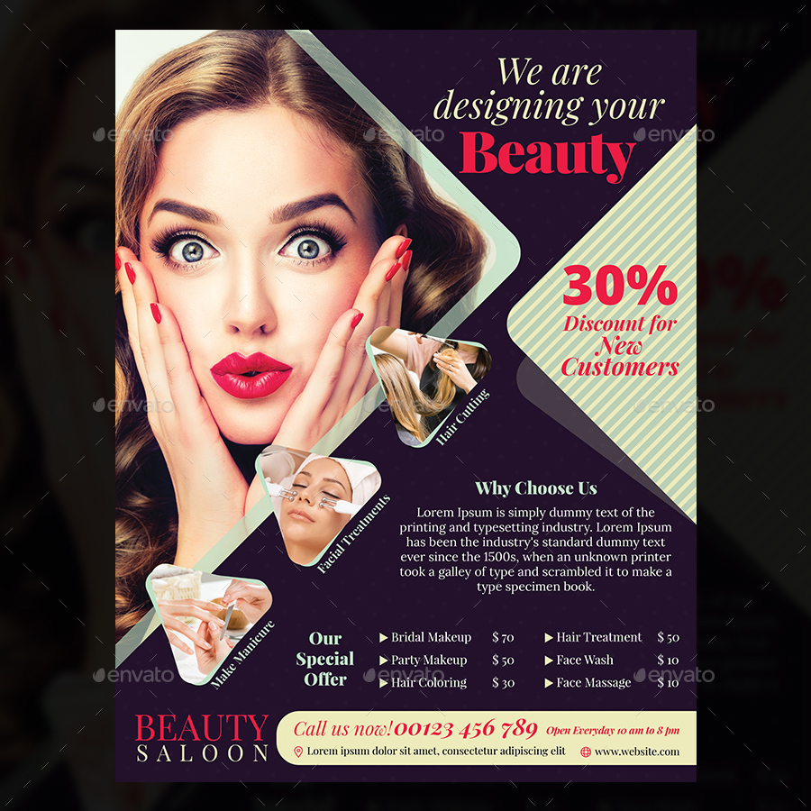 Beauty Salon Flyer, Print Templates | GraphicRiver