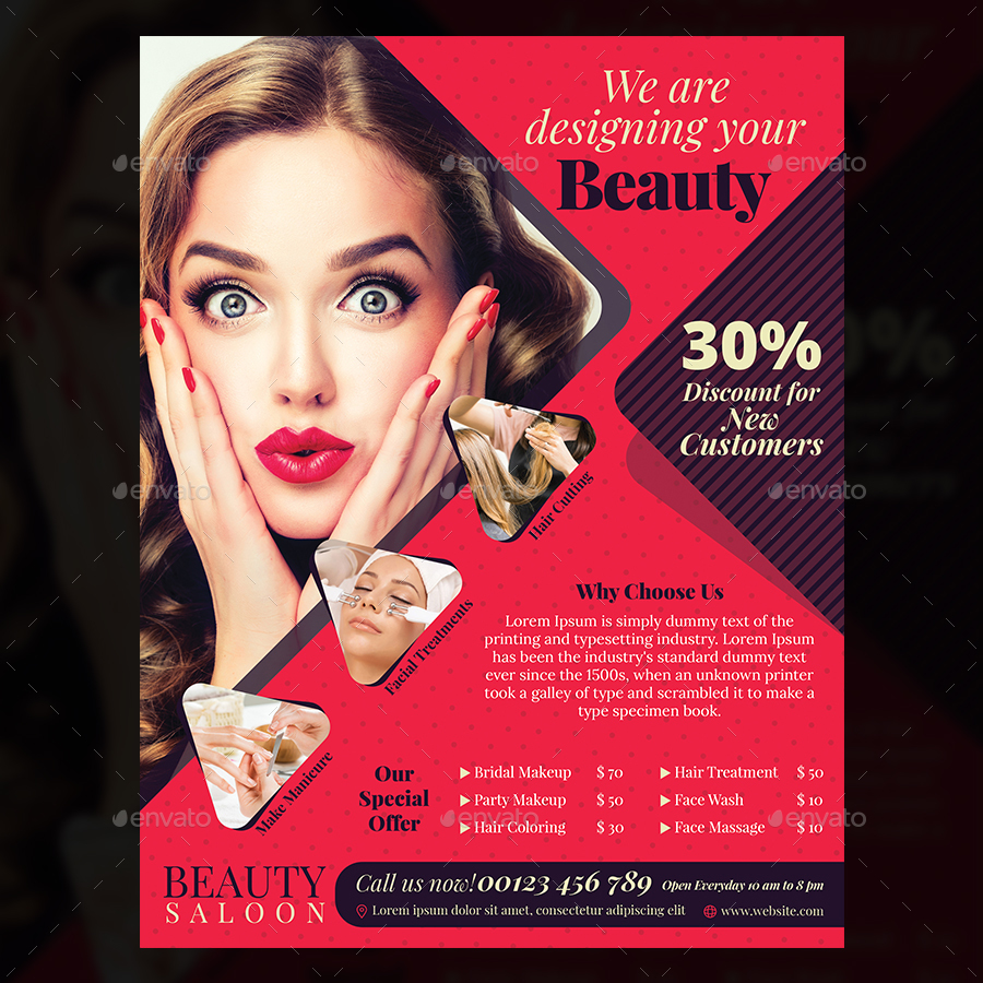 Beauty Salon Flyer, Print Templates | GraphicRiver