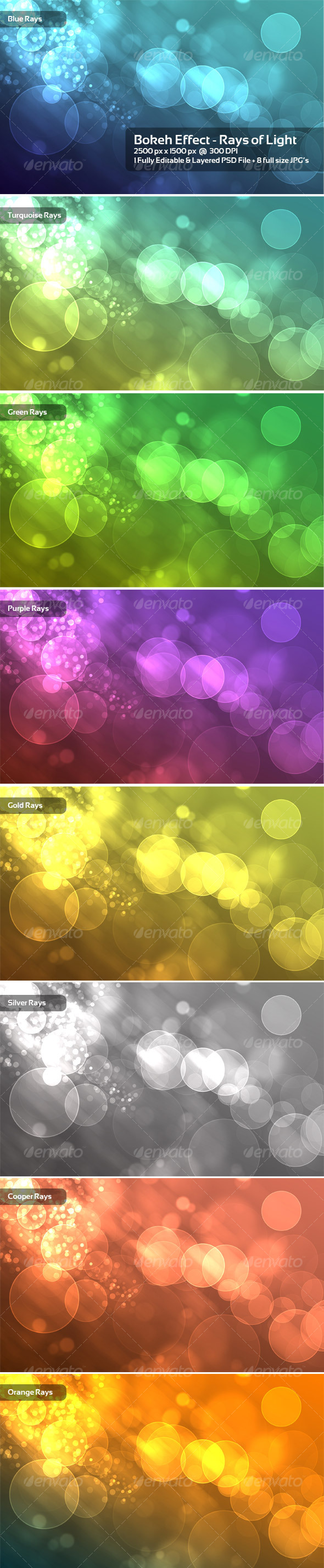 Bokeh Effect - Rays of Light - Backgrounds Graphics