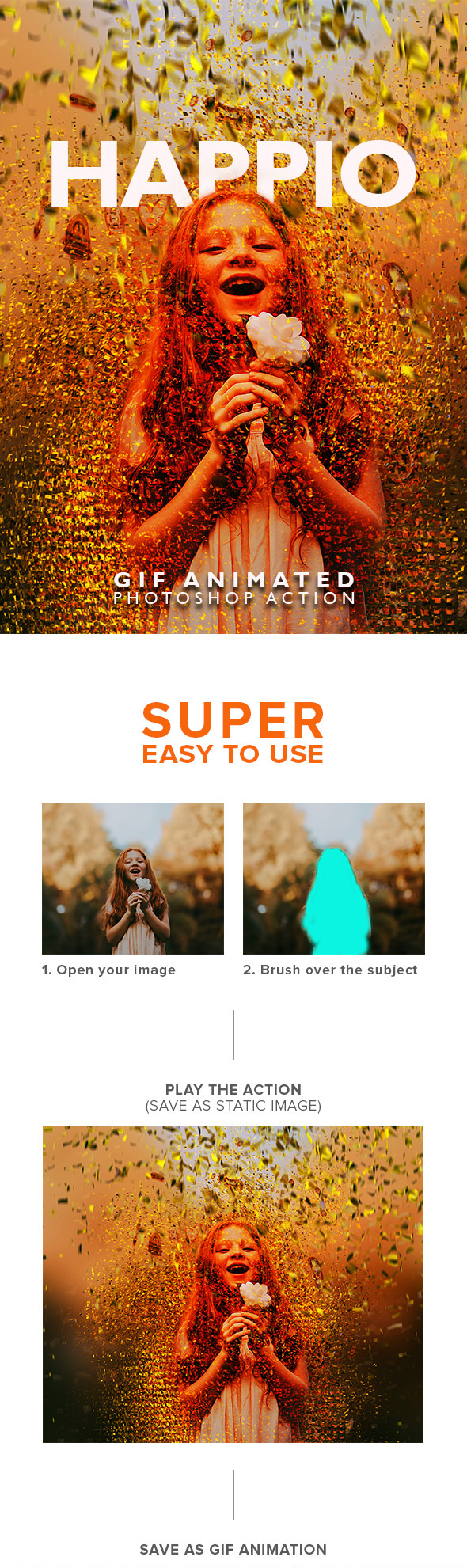 Gif Animated Happio Photoshop Action - Photo Effects Actions
