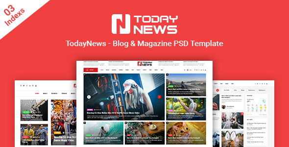 TodayNews - News Blog &  Magazine PSD Template