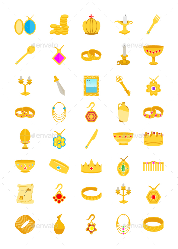 40 Treasure Flat Icons - Icons