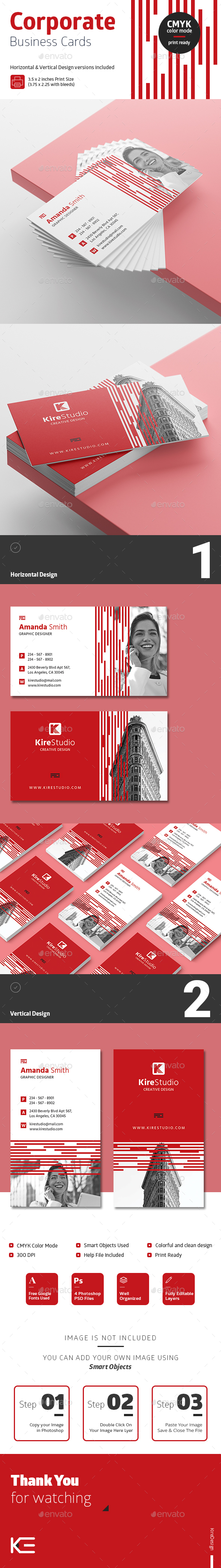 Horizontal & Vertical Corporate Business Cards #7 - Corporate Business Cards