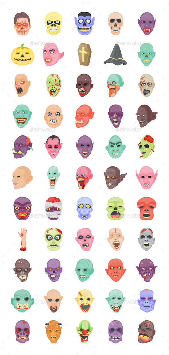 55 Flat Halloween icons - Icons