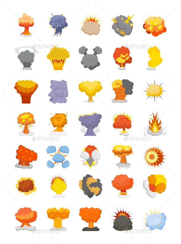 50 Explosion and Fire Vector Icons - Icons