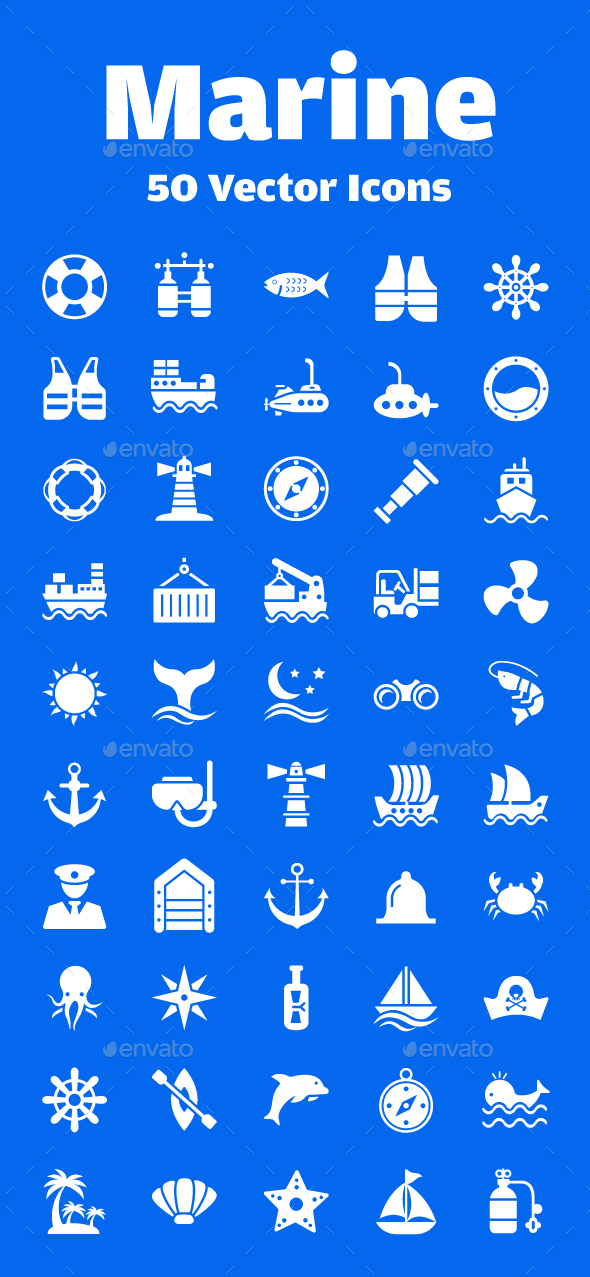 50 Marine Vector Icons - Icons