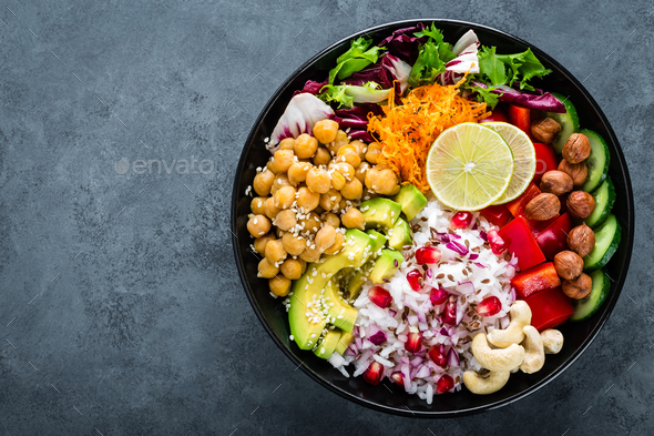 Healthy vegetarian Buddha bowl - Stock Photo - Images