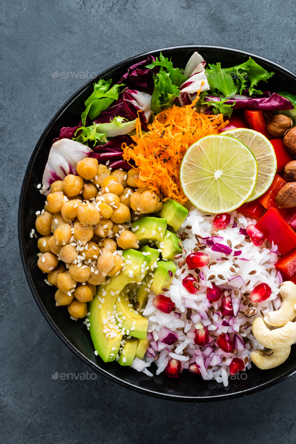 Healthy vegetarian Buddha bowl - Stock Photo - Images