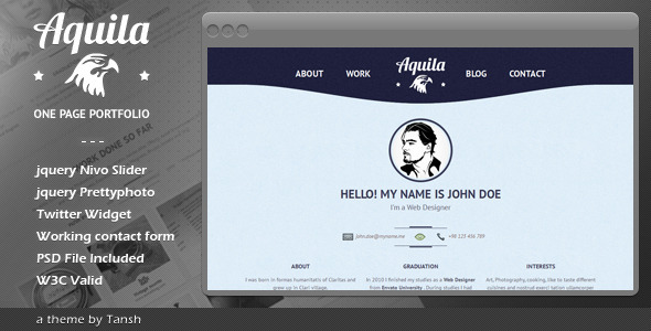 Aquila One Page - ThemeForest 2210577