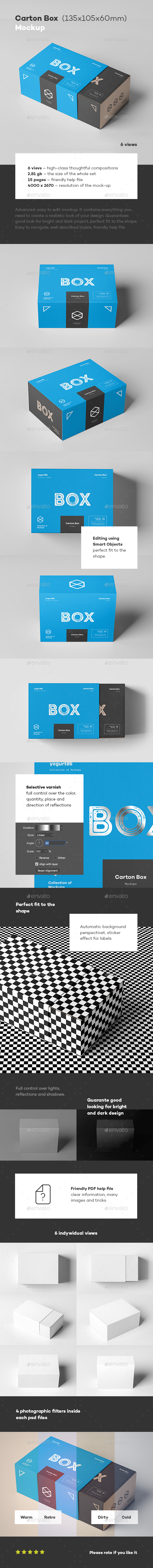 Carton Box Mock-up 135x105x60 & Wrapper - Miscellaneous Packaging