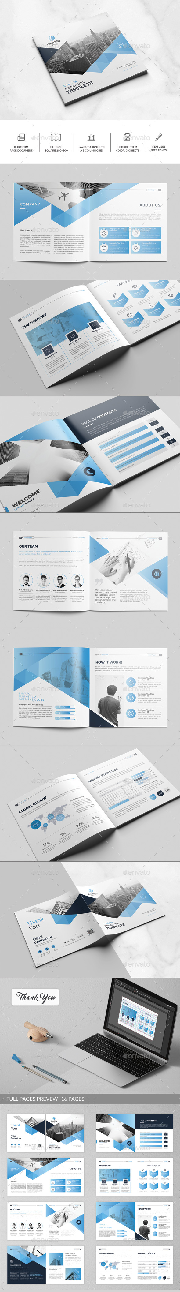 Company Profile Square Brochure - Corporate Brochures