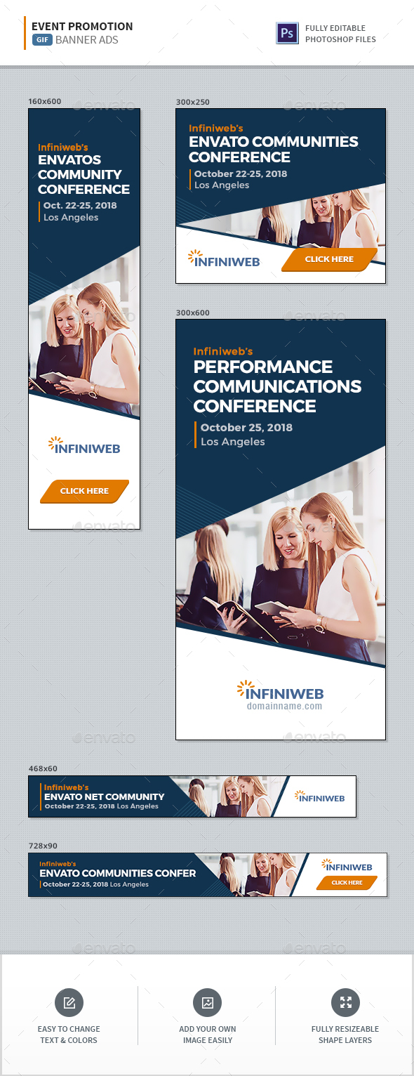 Event Promotion GIF Banners - Banners & Ads Web Elements