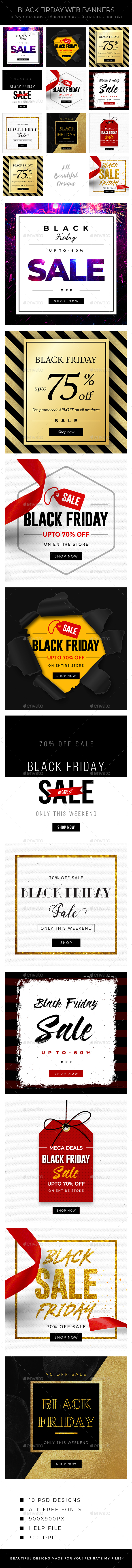 Black Friday Banners - Banners & Ads Web Elements