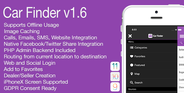 Car Finder Full iOS Application v1.6 - CodeCanyon Item for Sale