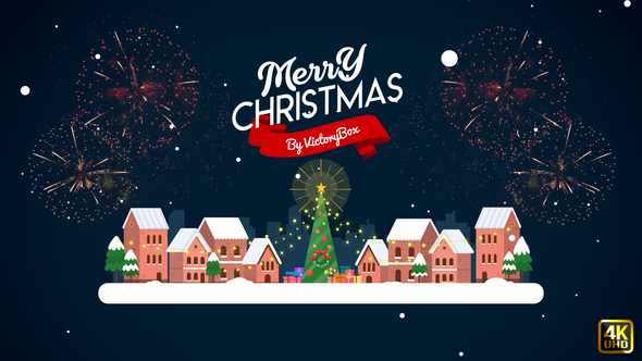 Christmas opener with 2d flat design templates for christmas projects