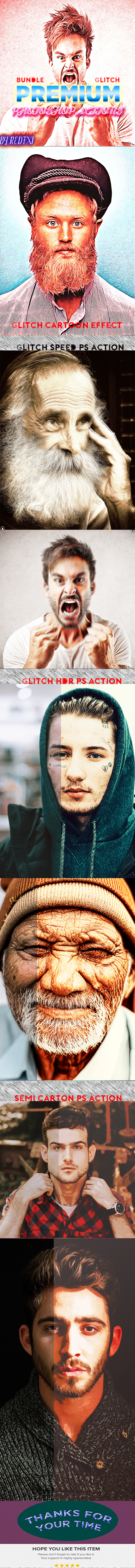 Bundle Glitch Photoshop Action - Actions Photoshop