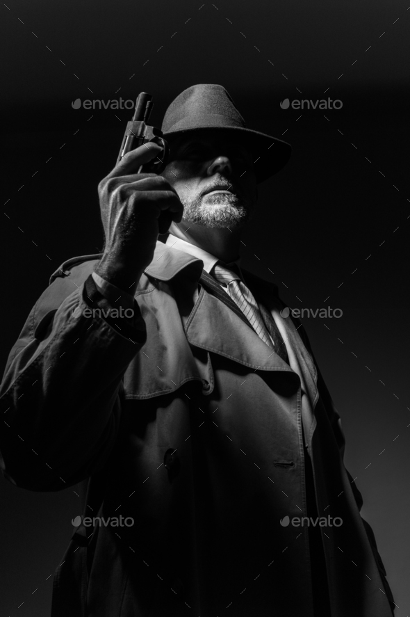Portrait of a 1950s style detective