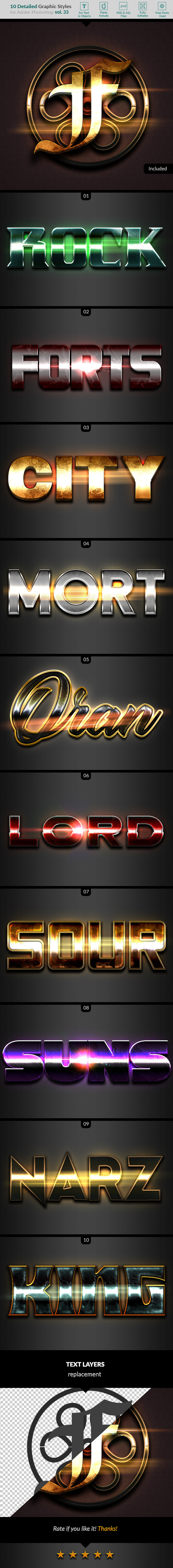 10 Text Effects Vol. 33 - Styles Photoshop