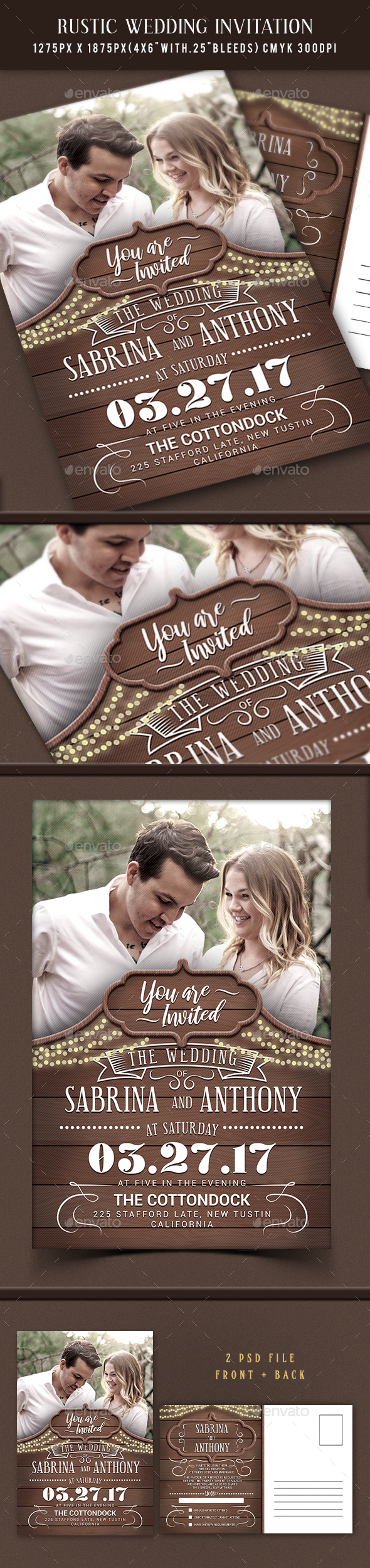 Rustic Wedding Invitation - Weddings Cards & Invites