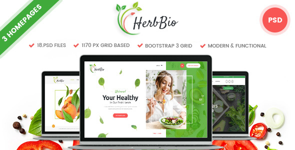 HerbBio - VegetarianismNutritionist - ThemeForest 22809403