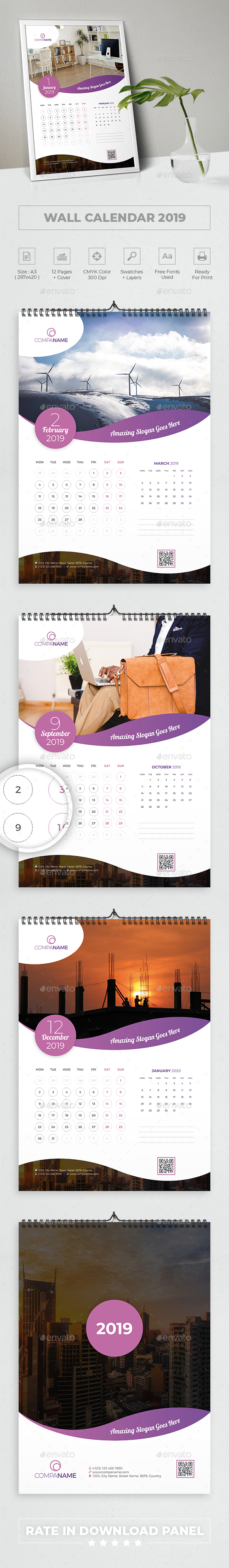 Creative Wall Calendar 2019 - Calendars Stationery