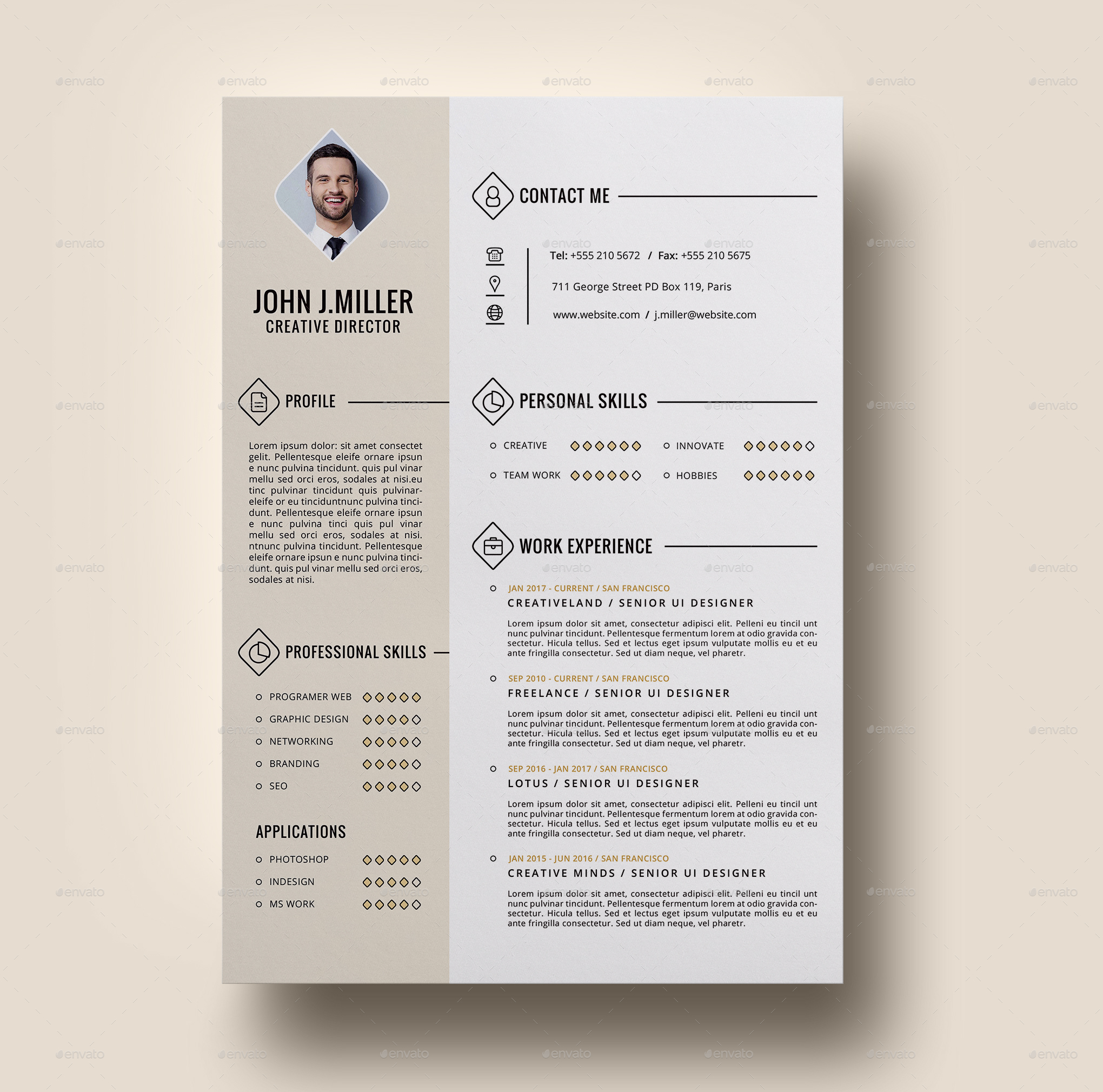 02 Pages Resume Template, Print Templates | GraphicRiver