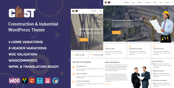 Cast - Construction & Industrial Responsive WordPress Theme