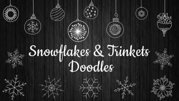 Christmas Snowflakes And Trinkets Doodles