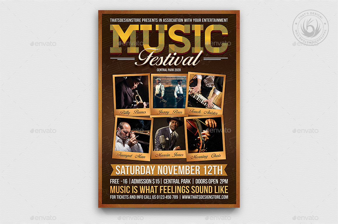 music festival flyer template v7 by lou606 graphicriver