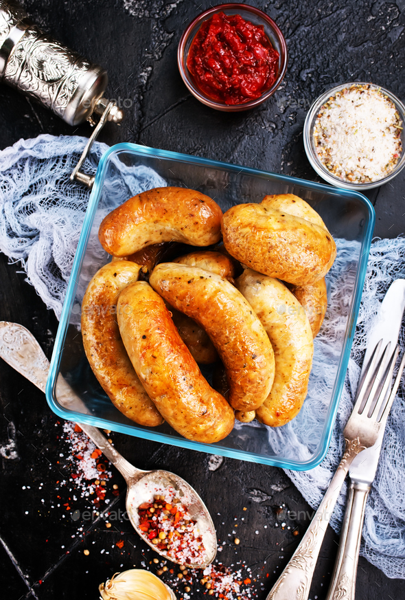 chicken sausages - Stock Photo - Images