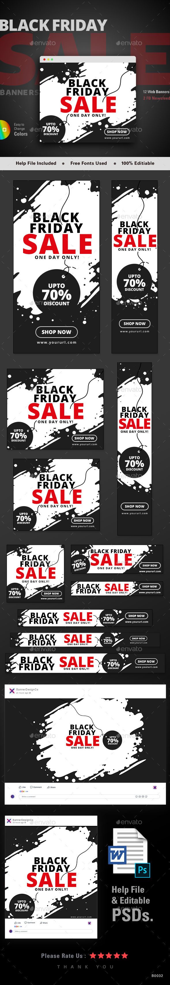 Black Friday Sale Web Banner Set - Banners & Ads Web Elements