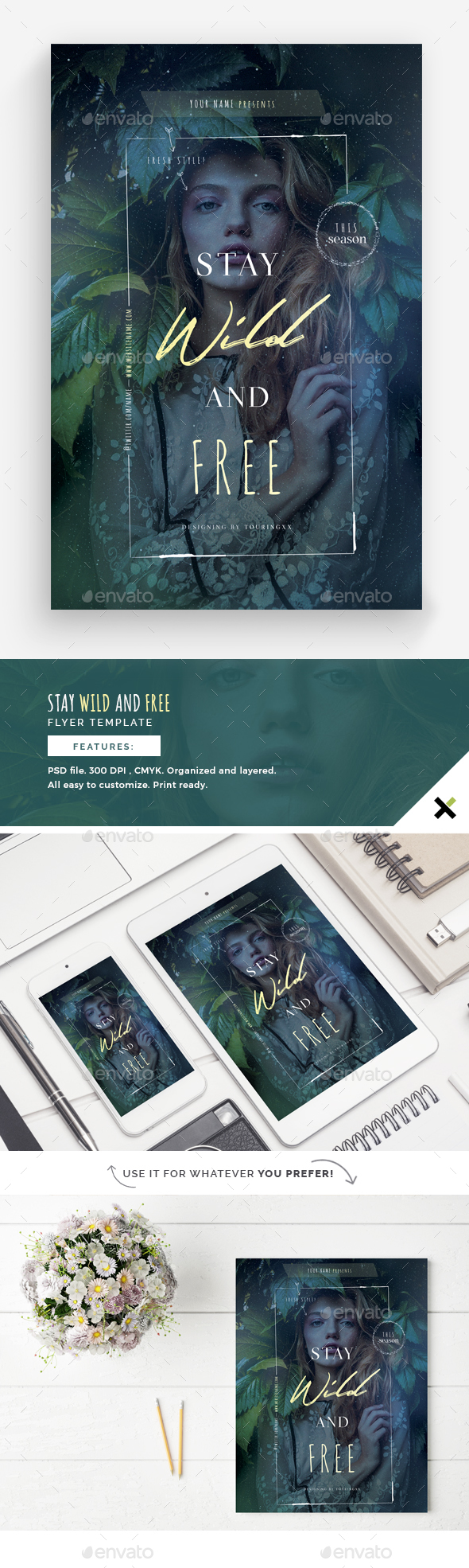 Stay Wild and Free Flyer Template - Flyers Print Templates