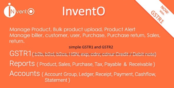 InventO - Accounting | Billing | Inventory (GST Compliance with GSTR1 & GSTR2 Integrated) - CodeCanyon Item for Sale