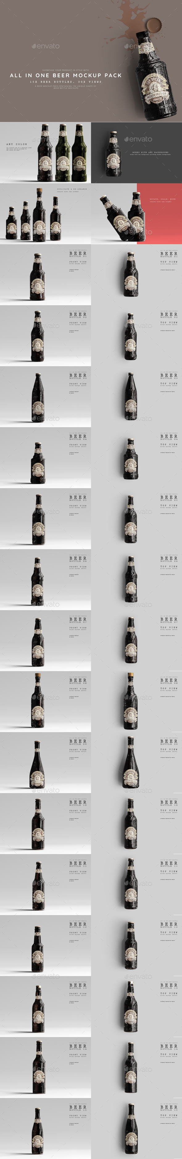 All in One Beer Mockups - Food and Drink Packaging