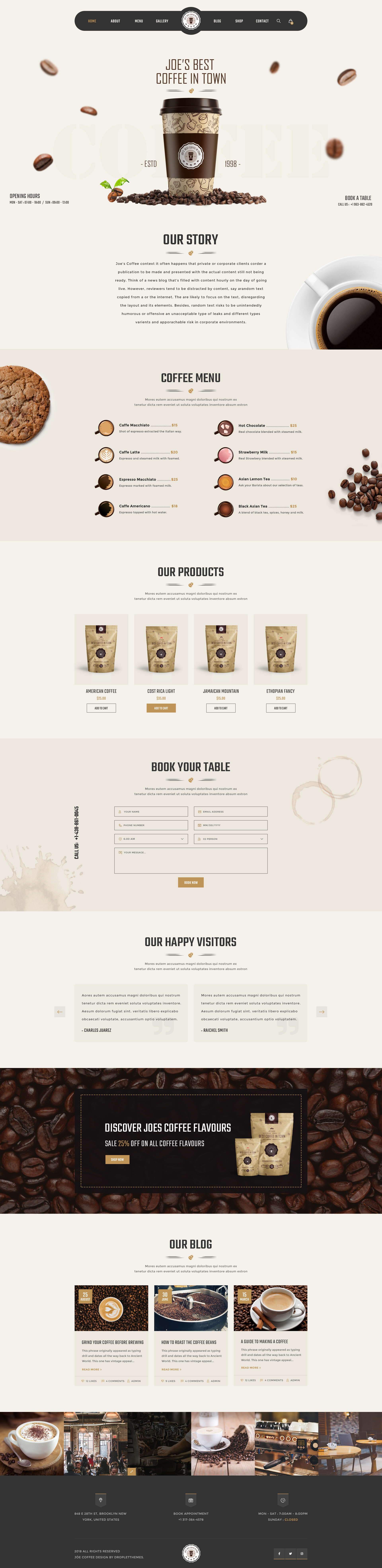 Joe Coffee - A Psd Template for Cafes, Coffee Shops and Bars by ...