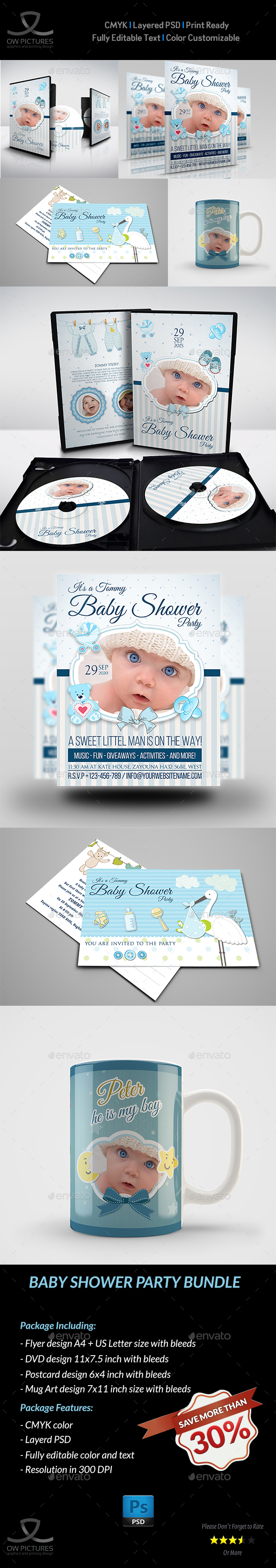 Baby Shower Party Bundle - Miscellaneous Print Templates