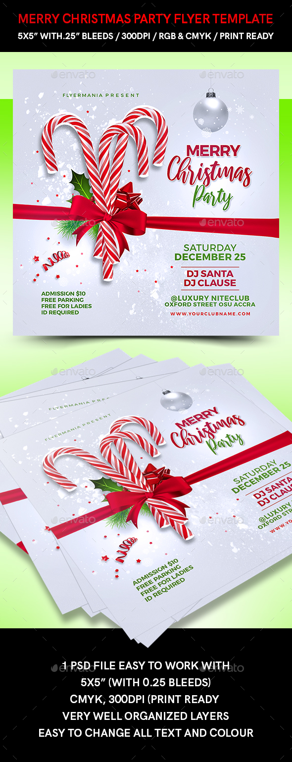 Merry Christmas Party Flyer Template - Events Flyers