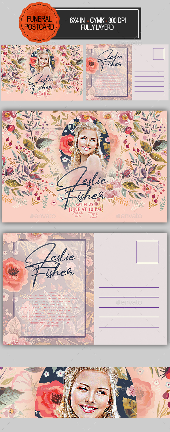 Funeral Program Postcard - Invitations Cards & Invites