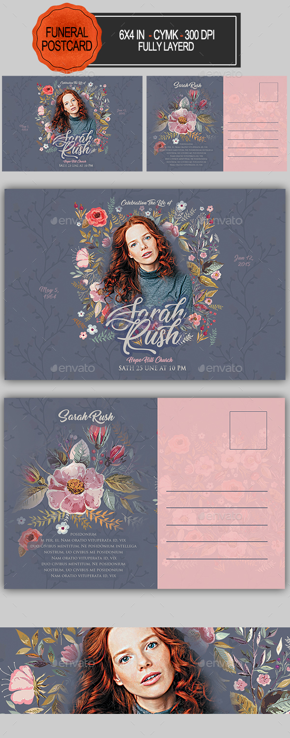 Funeral Program Postcard - Invitations Cards & Invites