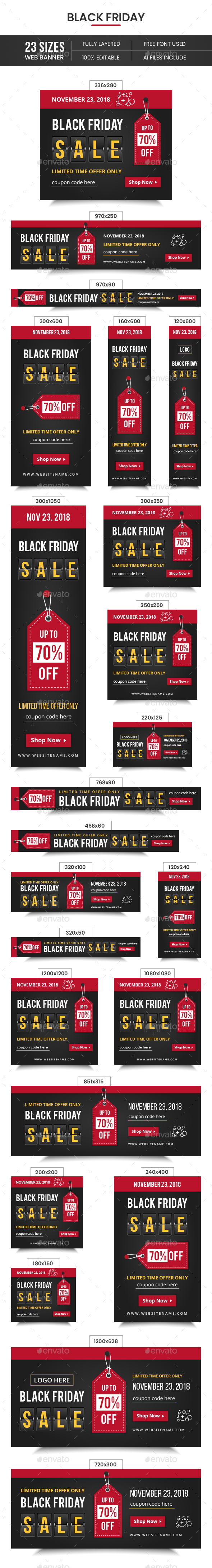 Black Friday Banners - Banners & Ads Web Elements