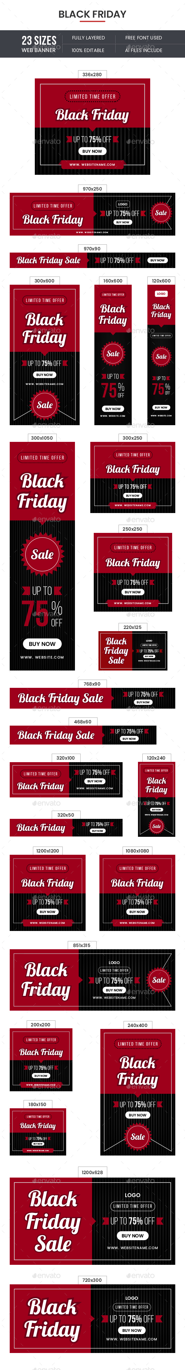 Black Friday Banners - Banners & Ads Web Elements