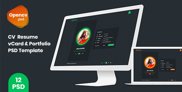 Opencv -CVResumevCardPortfolio PSD - ThemeForest 22817883