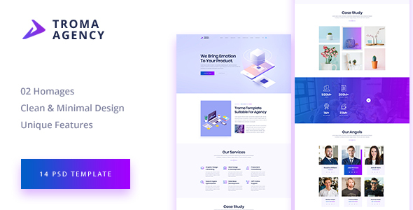 TROMA - Creative Agency PSD Template - Creative PSD Templates