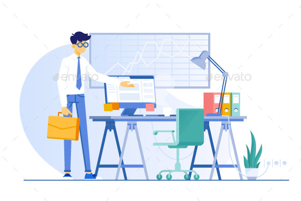 Office Workplace for Manager - Computers Technology