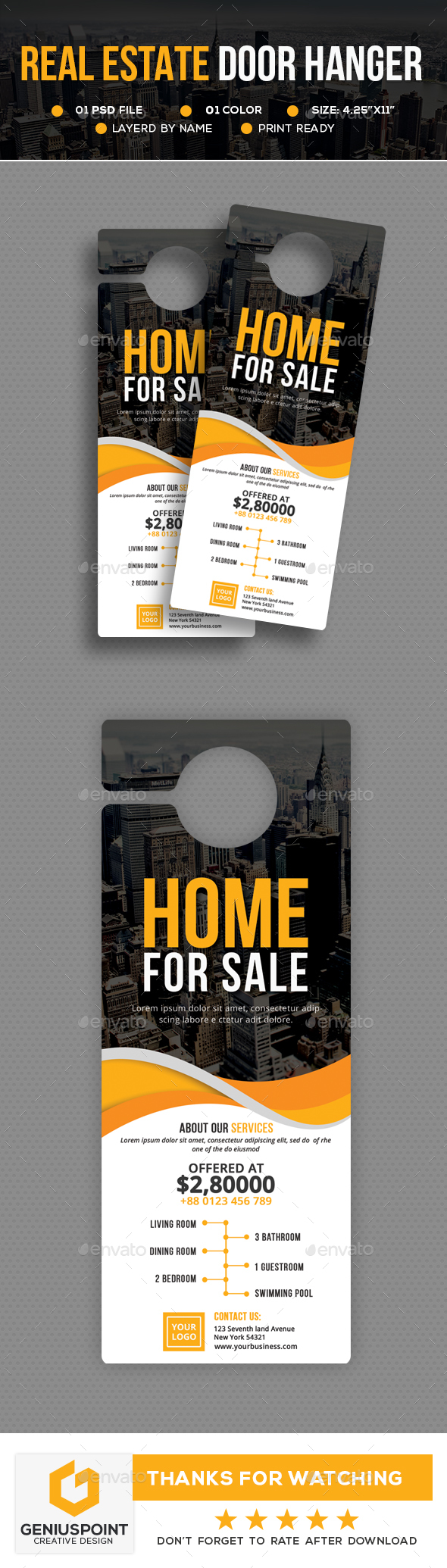 Real Estate Door Hanger - Miscellaneous Print Templates