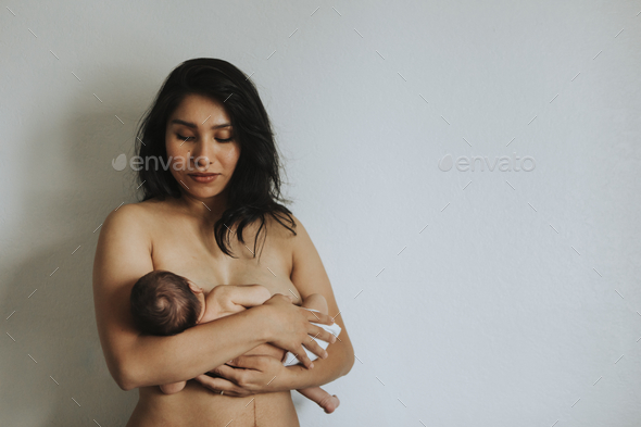 Naked mother holding her newborn baby Stock Photo by Rawpixel | PhotoDune