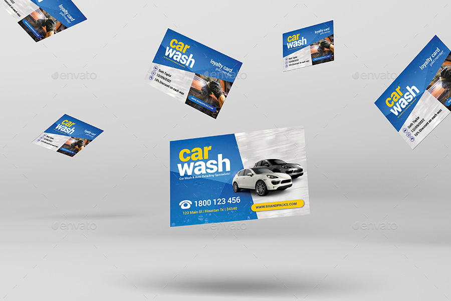 Car Wash Business / Loyalty Card, Print Templates GraphicRiver