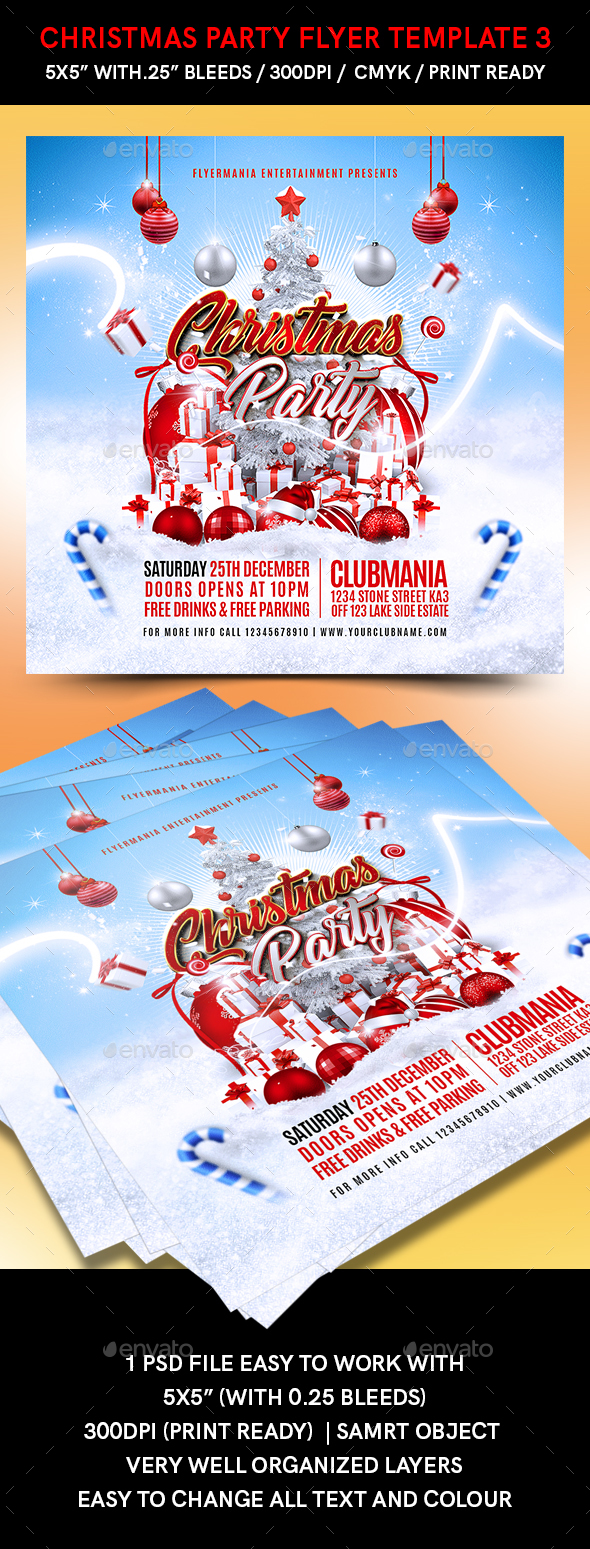 Christmas Party Flyer Template 3 - Events Flyers