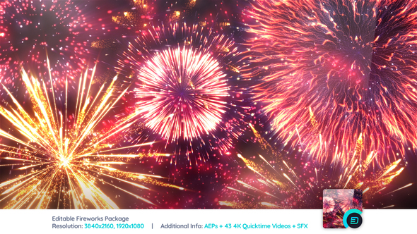 Editable Fireworks Package - VideoHive 9466144
