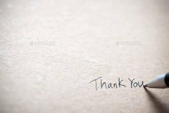 Hand writing thank you note - Stock Photo - Images
